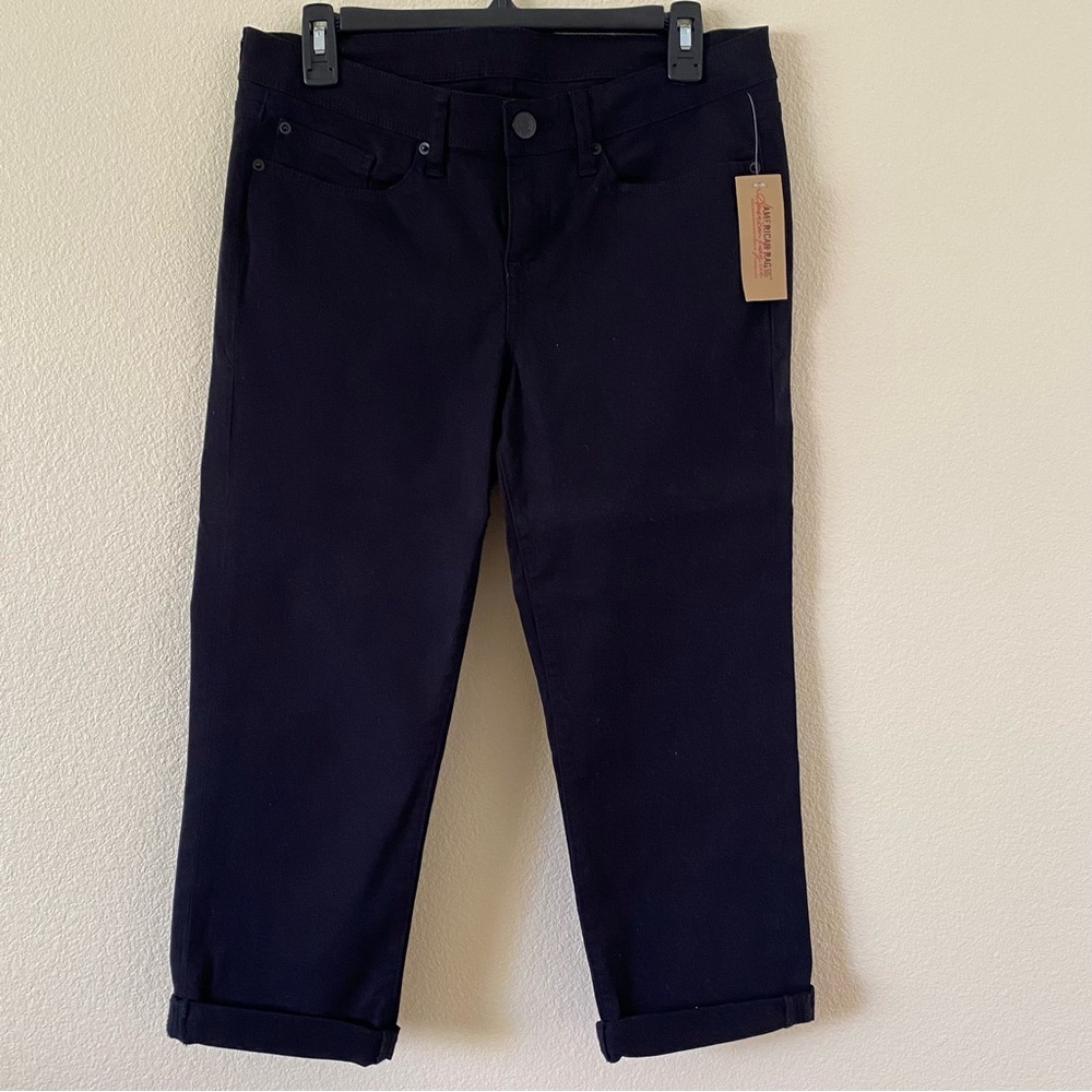 AMERICAN RAG WOMEN JUNIORS CAPRI JEANS CLASSIC BLACK NWT SIZE 9 NWT - Picture 7 of 15